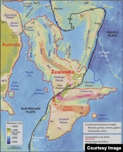 Zealandia is seen in this map from GNS.