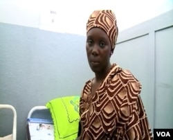 13-year old Aissatou Kingue in the hospital after she regained freedom, Ngaoundere, Cameroon, April 9, 2019. ( M. Kindzeka/VOA)