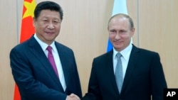 中國館國家主席習近平和俄羅斯總統普京。
