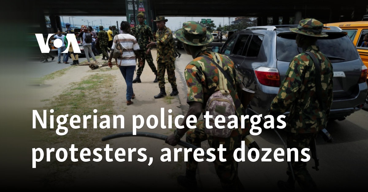 Nigerian police teargas protesters, arrest dozens