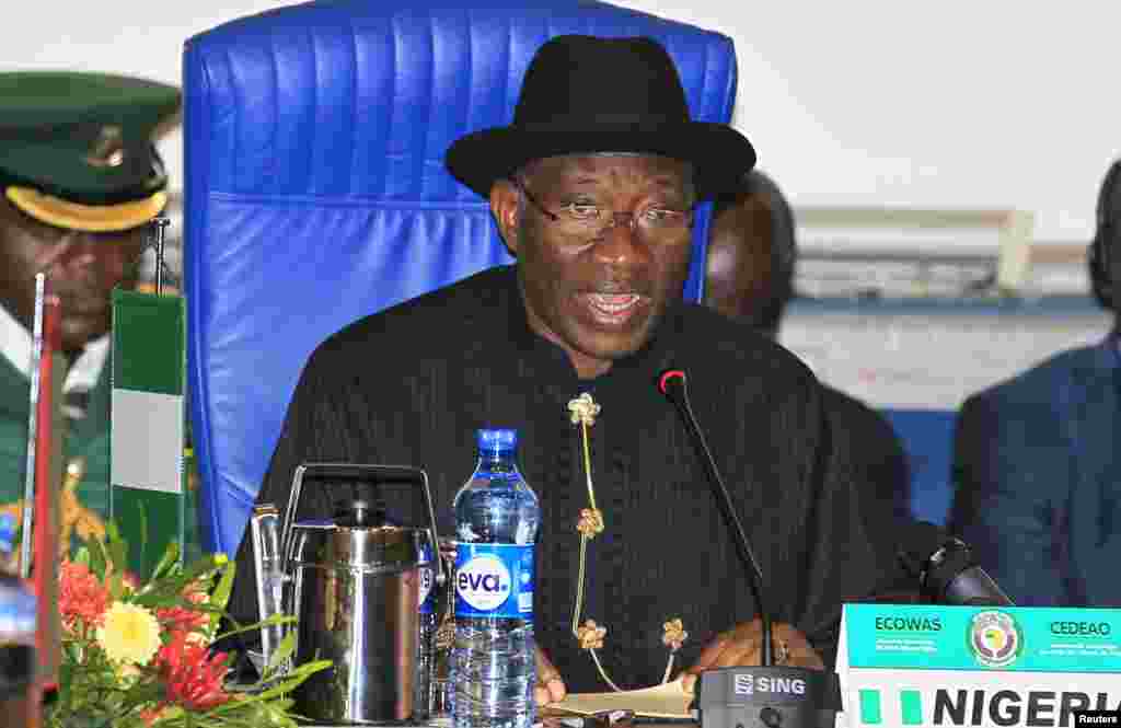 Nigeria's President Goodluck Jonathan attends the 43rd ECOWAS meeting in Abuja July 17, 2013.