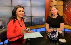 Katie Putz, managing editor of The Diplomat magazine, talks to VOA's Navbahor Imamova, Washington, February 7, 2020