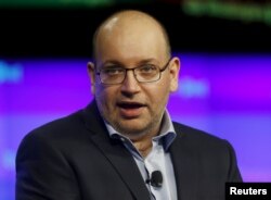 The Washington Post's Tehran bureau chief Jason Rezaian delivers remarks at the grand opening of the Washington Post newsroom in Washington, Jan. 28, 2016.