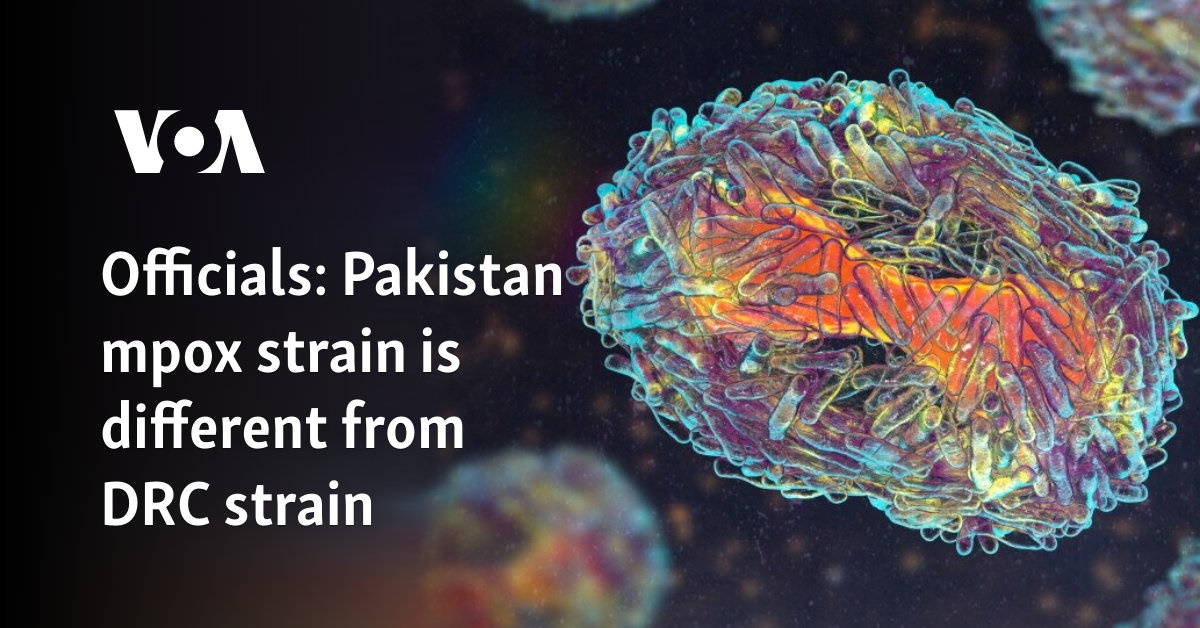 Pakistan mpox strain is different from DRC strain