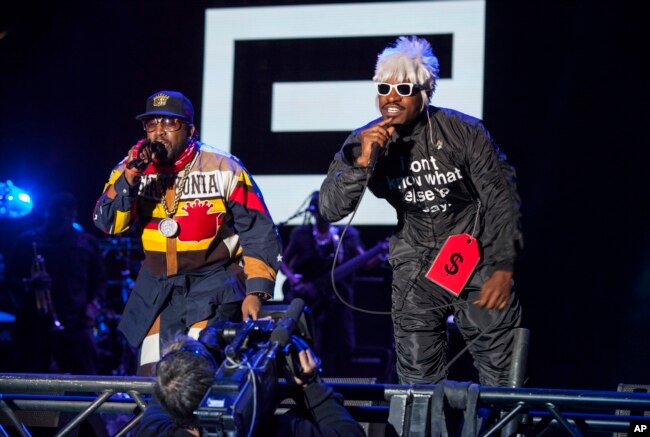 Antwan "Big Boi" Patton and André "André 3000" Benjamin of Outkast perform at the Voodoo Music Experience on Friday, Oct. 31, 2014, in New Orleans.