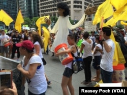 Supporters of Sen. Bernie Sanders march during a protest in Philadelphia, where the Democratic National Convention began, July 25, 2016.