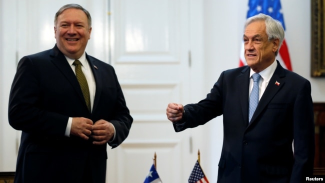 Ông Mike Pompeo được Tổng thống Chile Sebastian Pinera tiếp ở Santiago