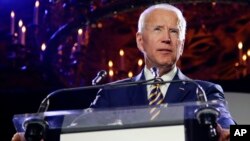 Former Vice President Joe Biden speaks at the Biden Courage Awards, March 26, 2019, in New York. 
