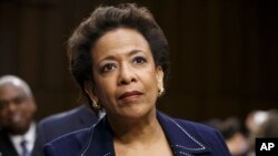 FILE - Attorney general nominee Loretta Lynch appears on Capitol Hill in Washington.