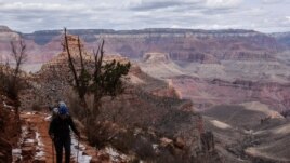 FILE - A person hikes on the Bright Angel Trail in the Grand Canyon near Grand Canyon Village, Arizona, U.S., February 22, 2018. (REUTERS/Stephanie Keith/File Photo)