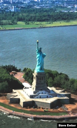 The Statue of Liberty from the air