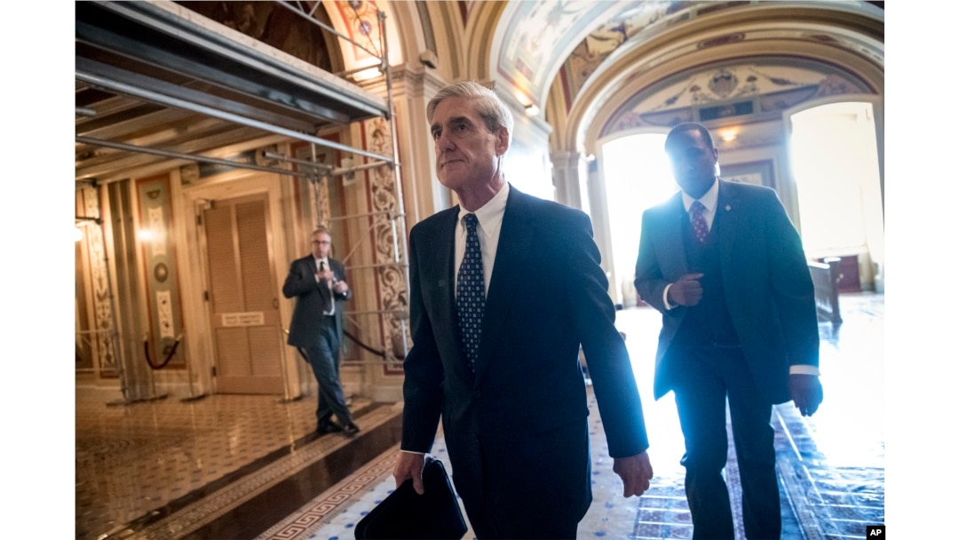 Special Counsel Robert Mueller departs after a closed-door meeting with members of the Senate Judiciary Committee about Russian meddling in the election and possible connection to the Trump campaign, at the Capitol in Washington, June 21, 2017.