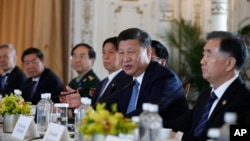 Chinese President Xi Jinping speaks during a bilateral meeting with President Donald Trump at Mar-a-Lago, April 7, 2017, in Palm Beach, Fla.