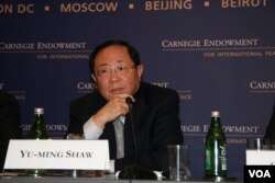 台湾国立政治大学外交系教授邵玉铭(美国之音钟辰芳拍摄)