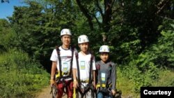 Huseyin Celil and Kamila Talendibaeva’s second, third and fourth sons from a trekking trip. (Photo courtesy of Kamila Talendibaeva)