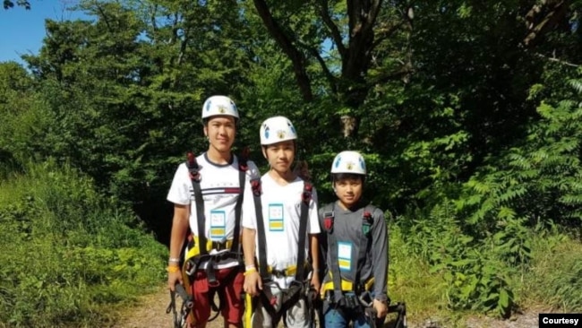 Huseyin Celil and Kamila Talendibaeva’s second, third and fourth sons from a trekking trip. (Photo courtesy of Kamila Talendibaeva)