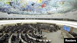 Overview of the U.N. Human Rights Council at the United Nations in Geneva. (File)