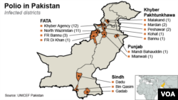 Polio in Pakistan: Infected Districts