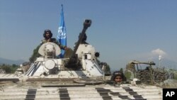 Un char de la Monusco (Mission des Nations Unies au Congo).