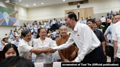 Chủ tịch Trần Đại Quang gặp cử tri ở thành phố HCM, tháng 6/2018