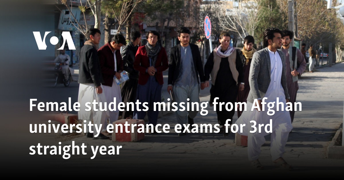 Female students missing from Afghan university entrance exams for 3rd straight year