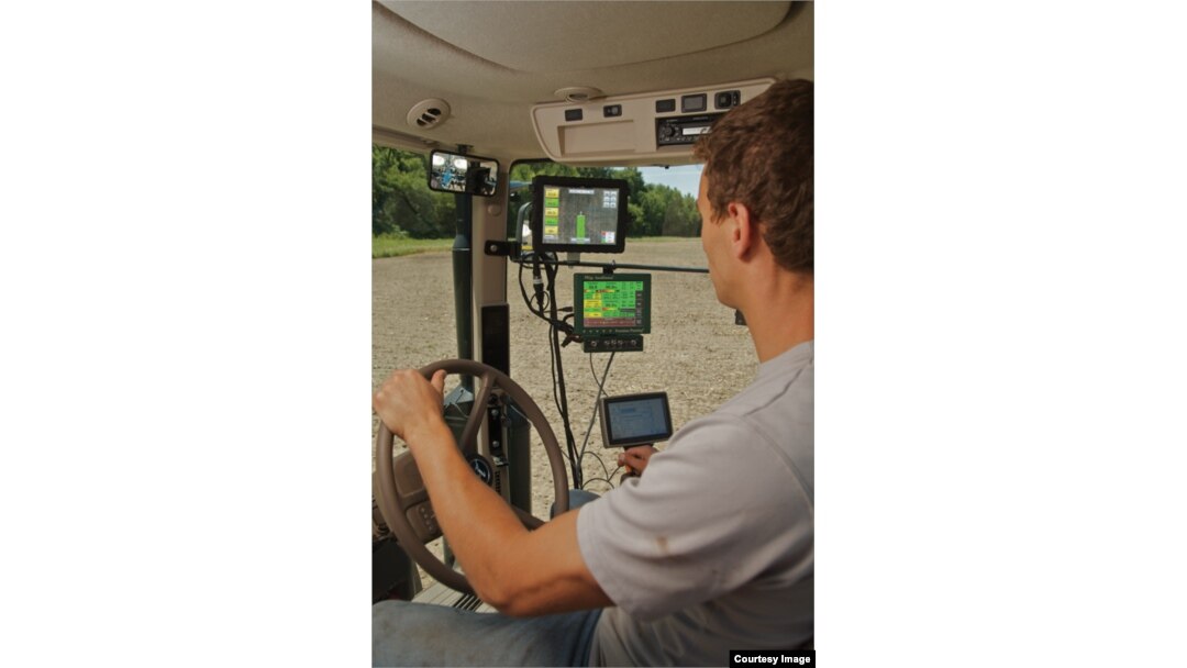 A farmer uses Monsanto's FieldScripts program to plant his field. (Photo courtesy of Monsanto)
