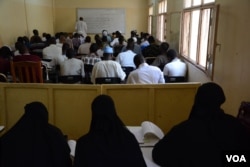 Students at the University of Sahel in Bamako. It's one of a growing number of institutions offering Islamic studies and Arabic. It’s partly funded by Al-Farouk, an organization funded by Saudi Arabia and Qatar. (K. Hoije/VOA)