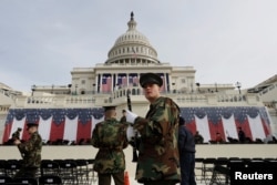 The President's Own Marine Band rehearses for the inauguration of U.S. President-Elect Donald Trump at the U.S. Capitol in Washington, DC, U.S. January 19, 2017.