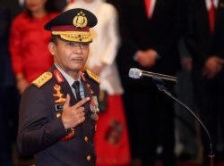 Kapolri Idham Aziz setelah upacara pelantikan di Jakarta, 1 November 2019. (Foto: AP)