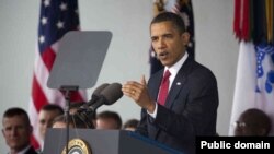 美國總統奧巴馬星期四在西點軍校發表演講。