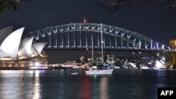 Sydney Harbour Bridge and the Opera House.