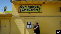 A 9-year-old girl accidentally shot and killed her shooting instructor at the Last Stop outdoor shooting range in White Hills, Ariz. (AP Photo/John Locher)