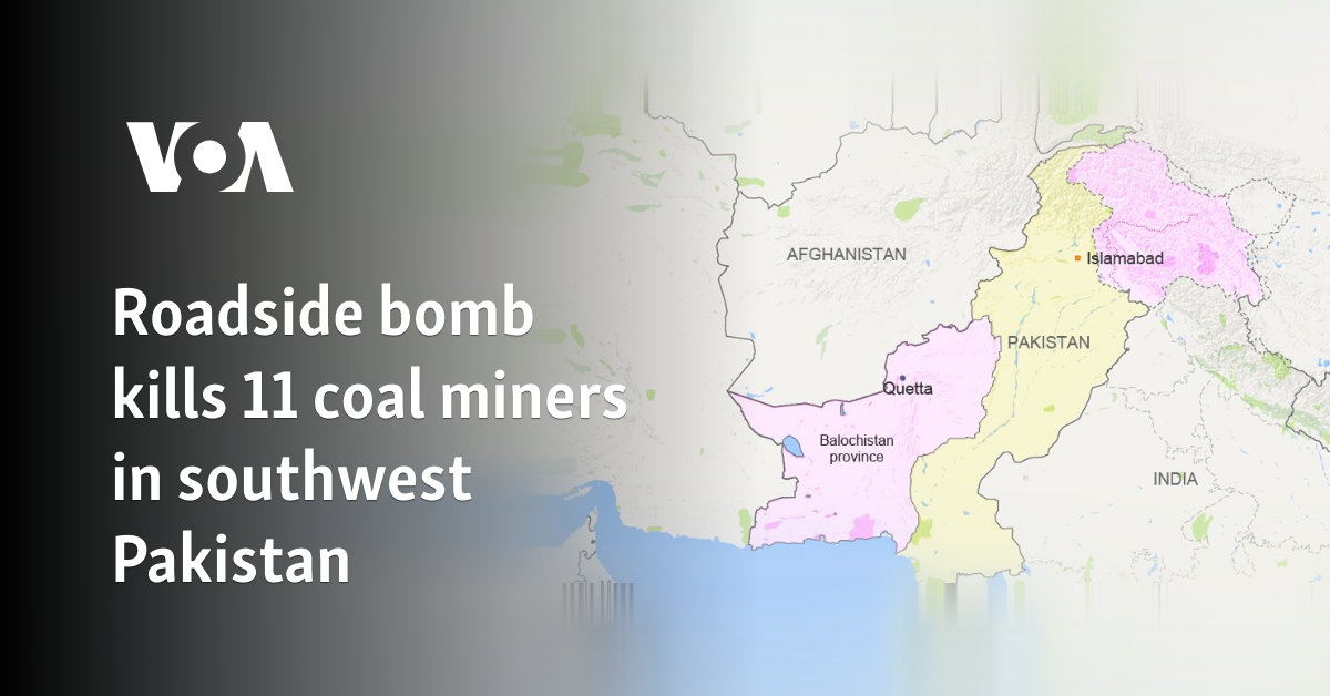 Roadside bomb kills 11 coal miners in southwest Pakistan