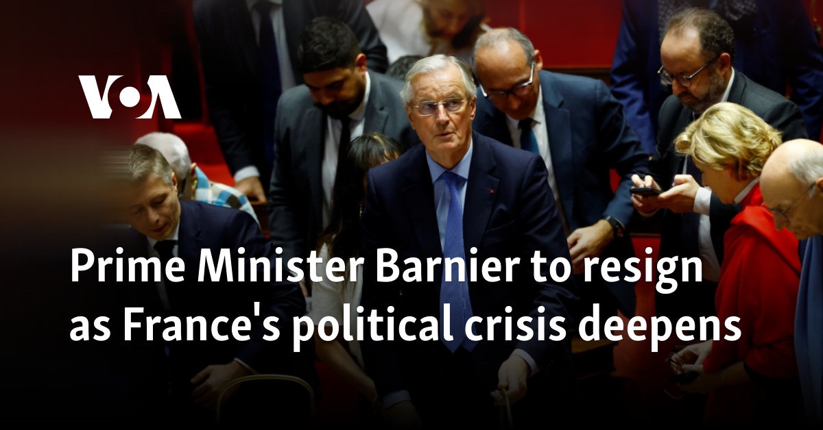 French Prime Minister Michel Barnier Resigns