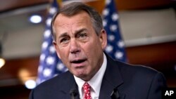 House Speaker John Boehner vehemently rebukes conservative groups who oppose the pending bipartisan budget compromise, Dec. 12, 2013.