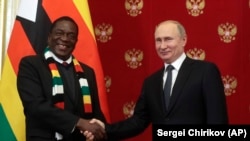 Umongameli Emmerson Mnangagwa lomongameli Vladimir Putin weRuddia