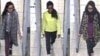 FILE - A combination of handout CCTV pictures received from the Metropolitan Police Service shows (L-R) British teenagers Kadiza Sultana, Amira Abase and Shamima Begum passing through security barriers at Gatwick Airport, south of London, Feb. 17, 2015.