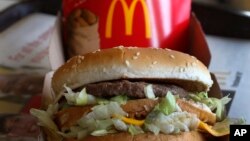 FILE - A McDonald's Big Mac sandwich is photographed at a McDonald's restaurant, Jan. 21, 2014.