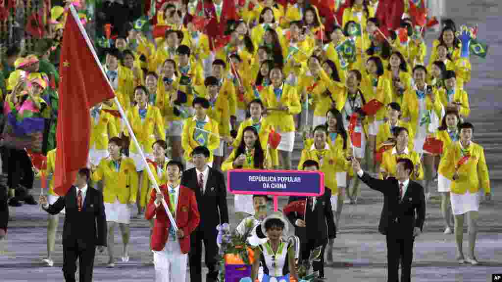 La Chine dans la cérémonie d&#39;ouverture des Jeux Olympiques 2016 à Rio de Janeiro, le 5 août 2016.