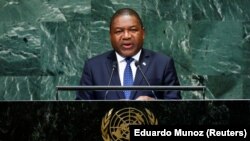 Presidente de Moçambique, Filipe Nyusi, na 73ª Assembleia Geral das Nações Unidas. Nova Iorque, 25 de Setembro 2018