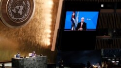 El presidente de Cuba, Miguel Díaz-Canel, presentó un mensaje grabado ante la 76 Asamblea General de la ONU el jueves, 23 de septiembre de 2021.