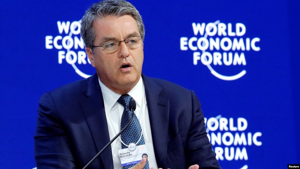 Ông Roberto Azevedo, Tổng giám đốc WTO tham dự Diễn đàn Kinh tế Thế giới Davos, Thụy Sĩ ngày 24/1/2018.