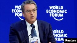 Ông Roberto Azevedo, Tổng giám đốc WTO tham dự Diễn đàn Kinh tế Thế giới Davos, Thụy Sĩ ngày 24/1/2018.