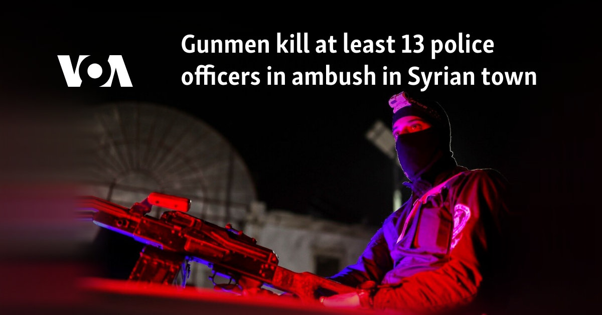 Gunmen kill at least 13 police officers in ambush in Syrian town 