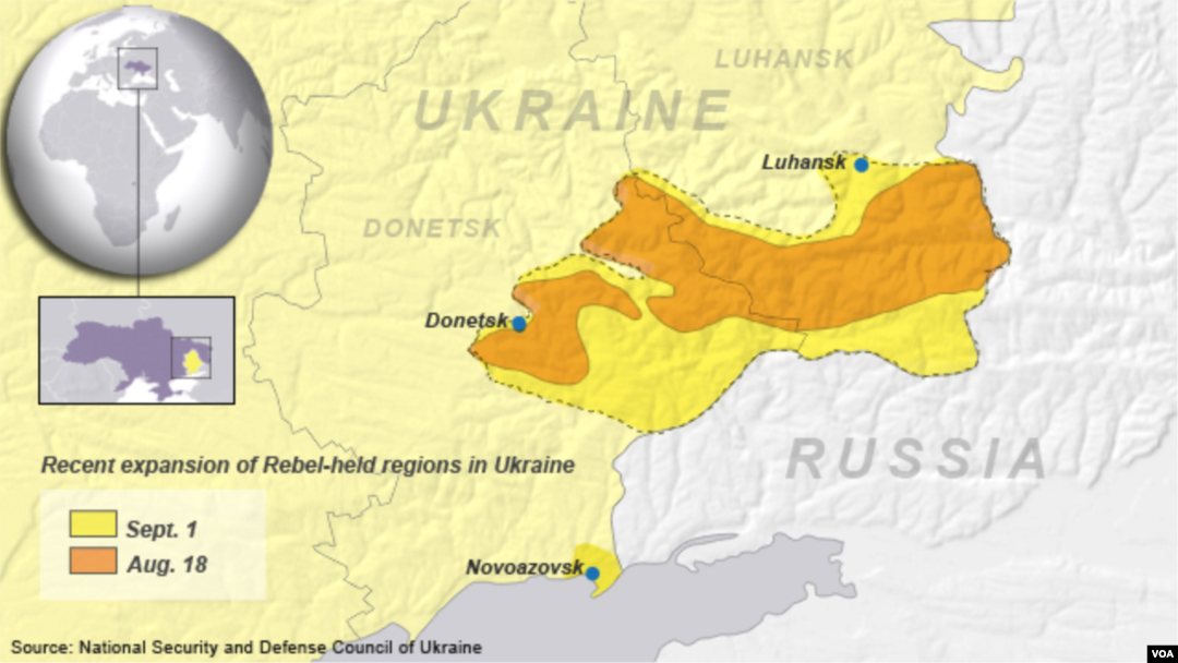 Expansion of rebel-held regions in Ukraine