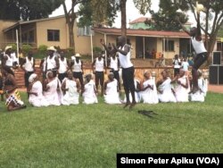 Dance troupes from South Sudan participate in a festival in Uganda as part of a series of events marking the United Nation's International Day of Peace.
