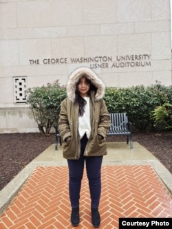 Maryam Nisywa, mahasiswi di George Washington University, melakukan puasa pertama di Amerika tahun ini (foto: courtesy).