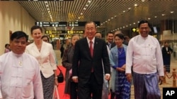 မြန်မာနိုင်ငံကို ရောက်ရှိနေတဲ့ ကုလအတွင်းရေးမှူးချုပ် Ban Ki Moon။