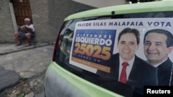 An election banner that reads 'Pastor Silas Malafaia votes, councilman Alexandre Isquierdo, 25025, we are one' is pictured in Rio de Janeiro, Brazil, Sept. 29, 2016. 