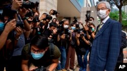 2021年4月1民主党创党主席李柱铭日到达香港法院。